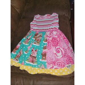 Kpea winter holiday Christmas gingerbread house rose dress size 5t